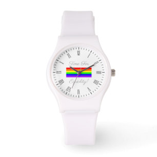 Flagga för LGBT-gay prideregnbåge! Time för Armbandsur