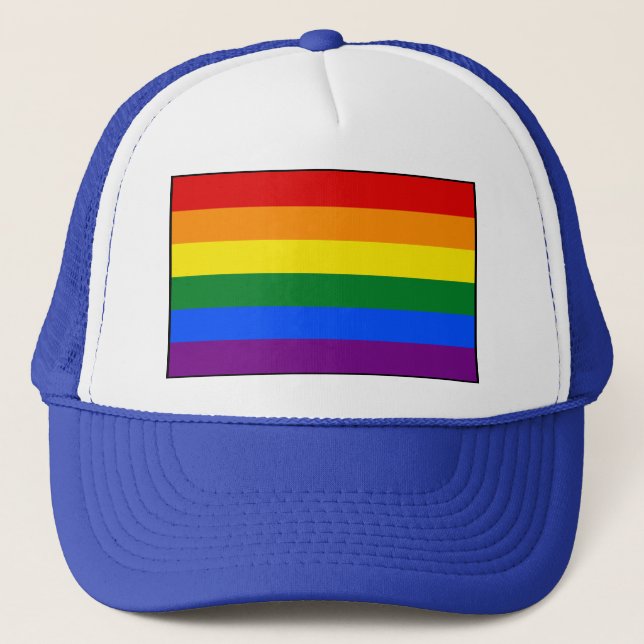 Flagga för LGBT-gay prideregnbåge Truckerkeps (Framsida)