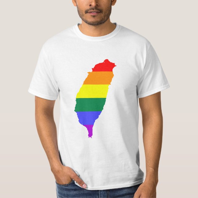 Flagga för LGBT-regnbågegay pride av Taiwan T Shirt (Framsida)