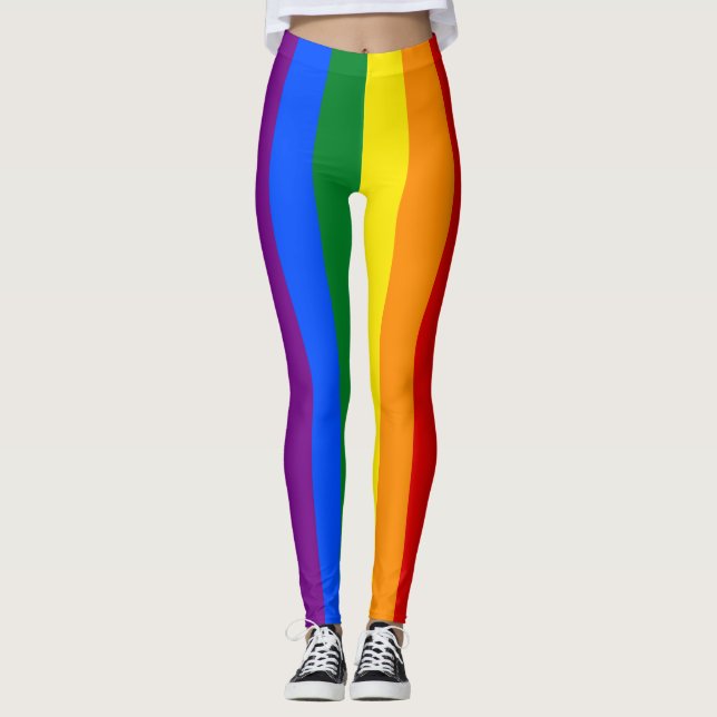 Flagga för LGBT-regnbågegay pride Leggings (Framsida)