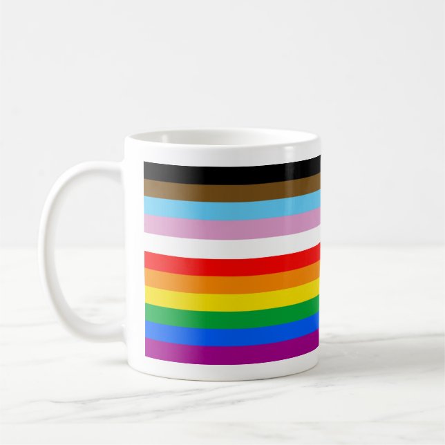 Flagga för LGBTQ+-förlopp Kaffemugg (Vänster)