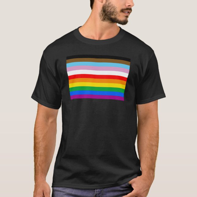 Flagga för LGBTQ+-förlopp T Shirt (Framsida)