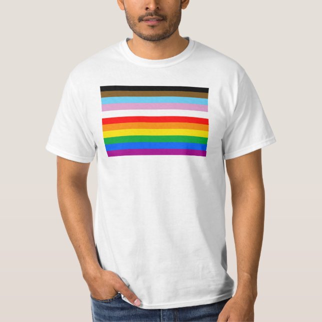Flagga för LGBTQ+-förlopp T Shirt (Framsida)