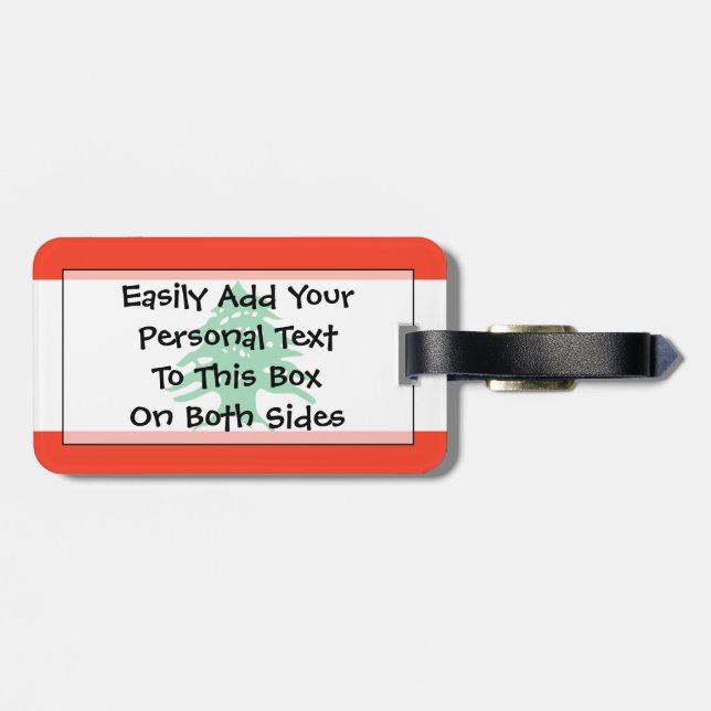 Flagga för Libanons Easy ID Personal Bagagebricka (Baksida Vågrät)