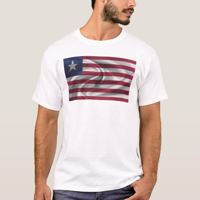 Flagga För Liberia T Shirt (Framsida)