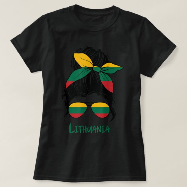 Flagga för litauisk flicka i Litauen T Shirt (Design framsida)