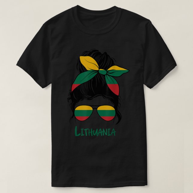 Flagga för litauisk flicka i Litauen T Shirt (Design framsida)