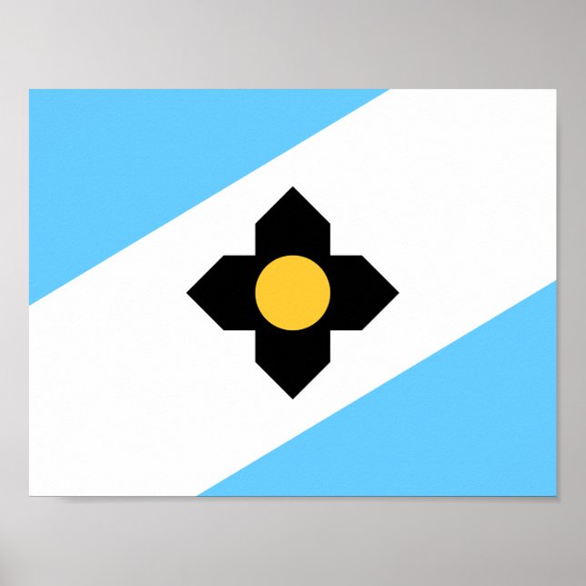 Flagga för Madison, Wisconsin Poster (Framsidan)