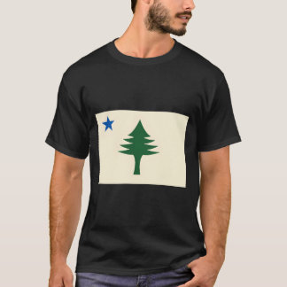 Flagga För Maine 1901 Maine Statsflagga E Trädstat T Shirt