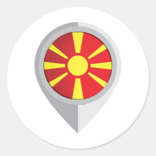 Flagga för makedonspets runt klistermärke