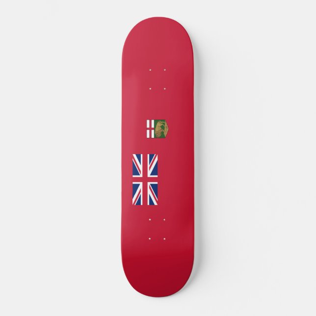 Flagga för Manitoba Mini Skateboard Bräda 18,5 Cm (Framsida)