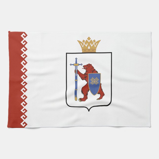 Flagga för Mari El Kökshandduk (Horisontell)