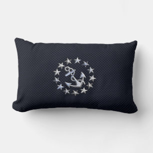 Flagga för marin blå kolfiber (Nautical Yacht) Lumbarkudde