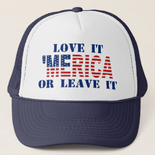 'Flagga för MERICA US - älska den eller lämna d Keps
