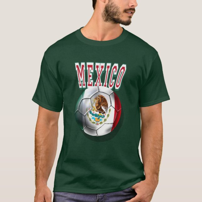 Flagga för Mexico fotbollboll av den mexico T Shirt (Framsida)
