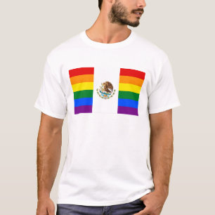 Flagga för Mexico LGBT gay prideregnbåge T Shirt