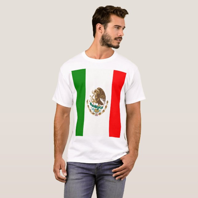 Flagga för Mexiko Tee (Hel framsida)