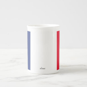 Flagga för minimalistisk Fransk Benporslin Mugg