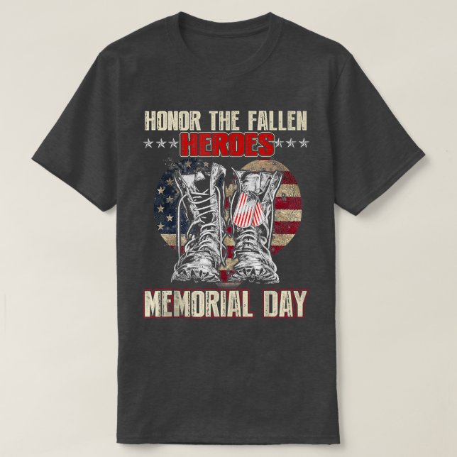 Flagga för minnesdagen i Fallen Heroes minnesdag T Shirt (Design framsida)