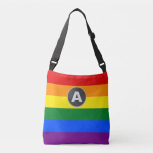 Flagga för monogrammat Pride av HBT-tQ-regnbåge Axelväska