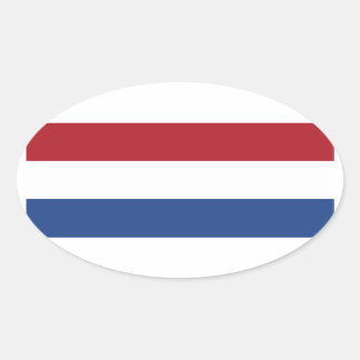 Flagga för Nederländska Oval Sticker Ovalt Klistermärke