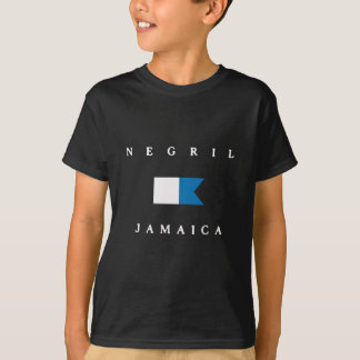 Flagga för Negril Jamaica alfabetiskdyk T-shirt