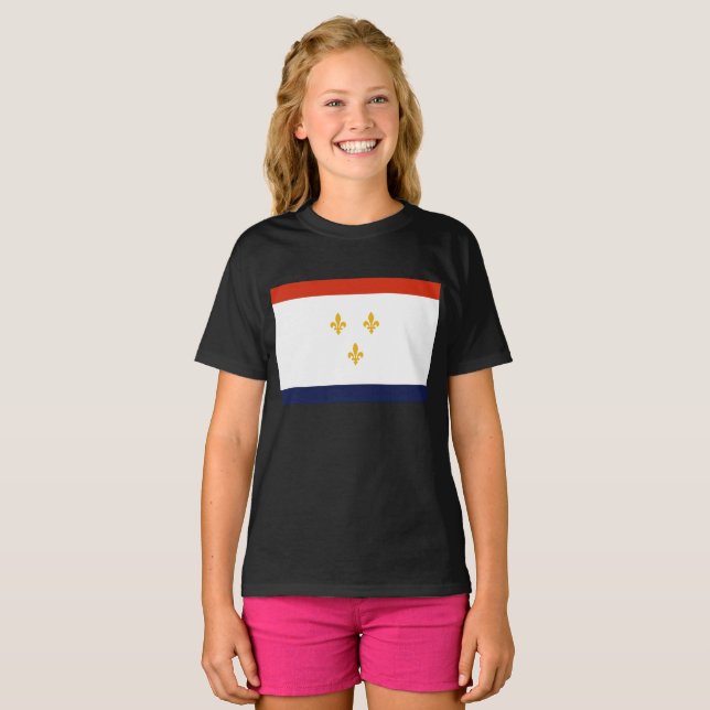 Flagga för New Orleans T Shirt (Hel framsida)
