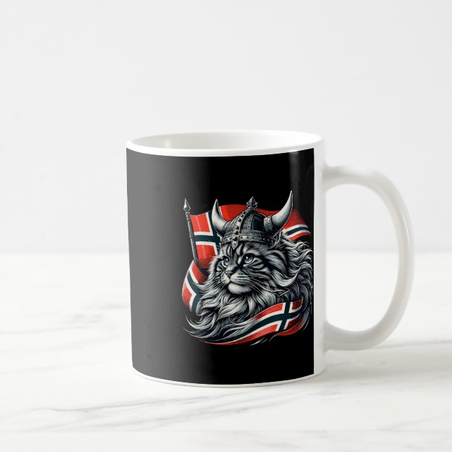 Flagga för Norge av norska kattviking Kaffemugg (Höger)