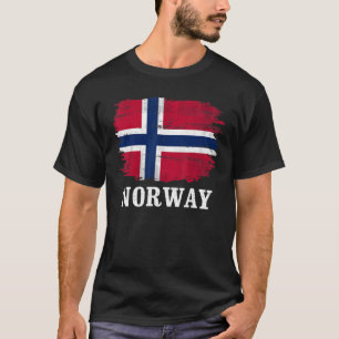 Flagga för Norge av vintage för norska T Shirt