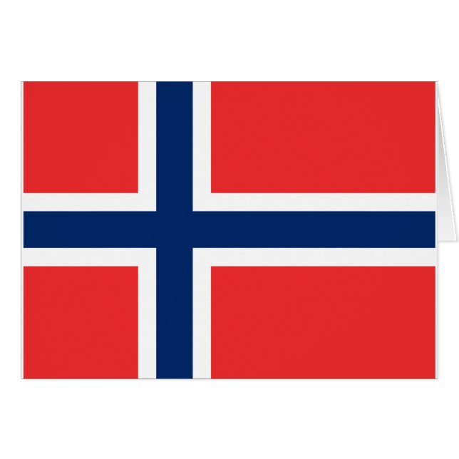 Flagga för norge hälsningskort (Framsidan Horizontal)