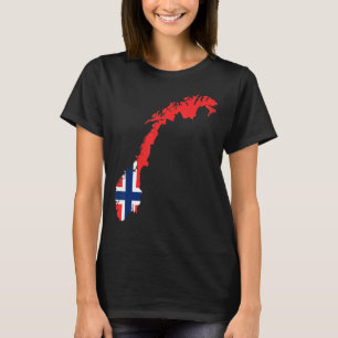 flagga för norge i Norge för Norgens kontur T Shirt