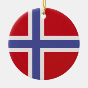 flagga för norge julgransprydnad keramik