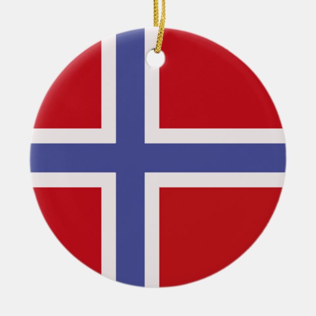 flagga för norge julgransprydnad keramik (Framsidan)