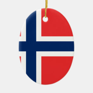 Flagga för norge julgransprydnad keramik