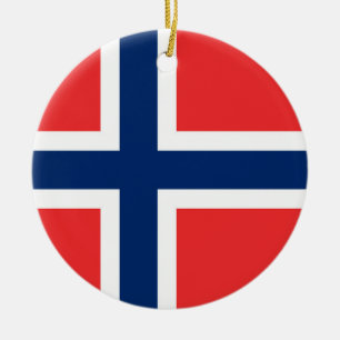 Flagga för norge julgransprydnad keramik