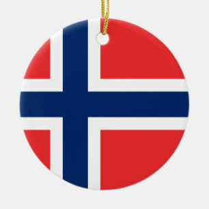 Flagga för norge julgransprydnad keramik