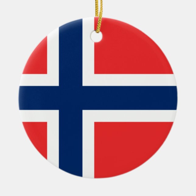 Flagga för norge julgransprydnad keramik (Framsidan)