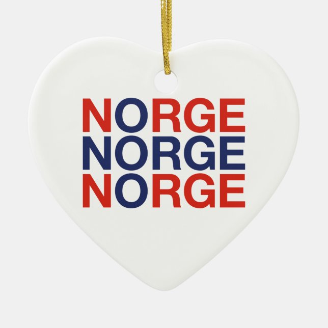 Flagga för norge julgransprydnad keramik (Framsidan)