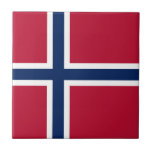 Flagga för norge kakelplatta<br><div class="desc">Patriotisk flagga av Norge.</div>