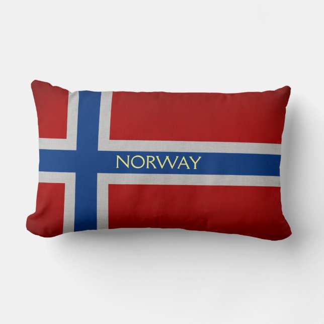 flagga för norge lumbarkudde (Framsida)