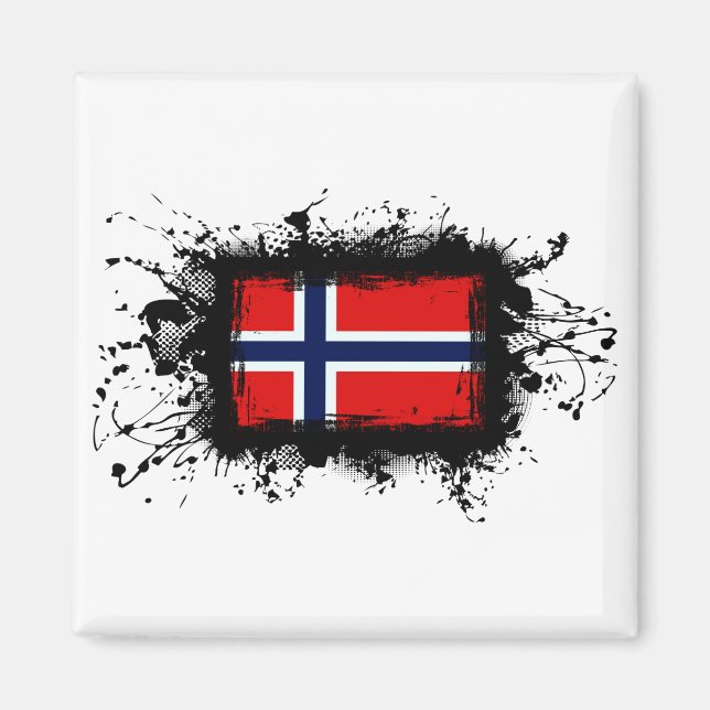 Flagga för norge magnet (Framsidan)