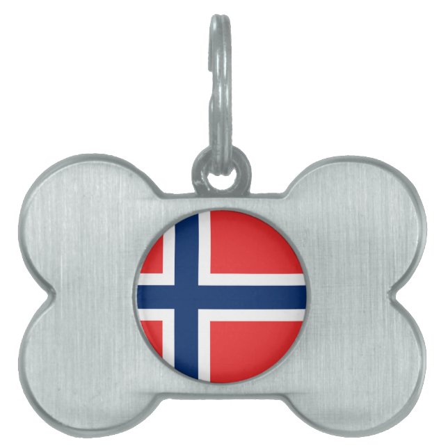 Flagga för norge namnbricka husdjur (Framsidan)