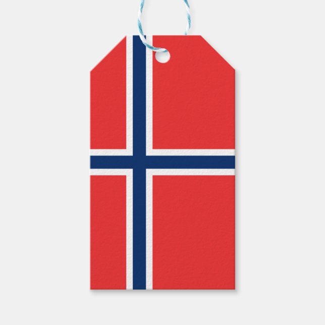 Flagga för norge presentetikett (Framsidan)
