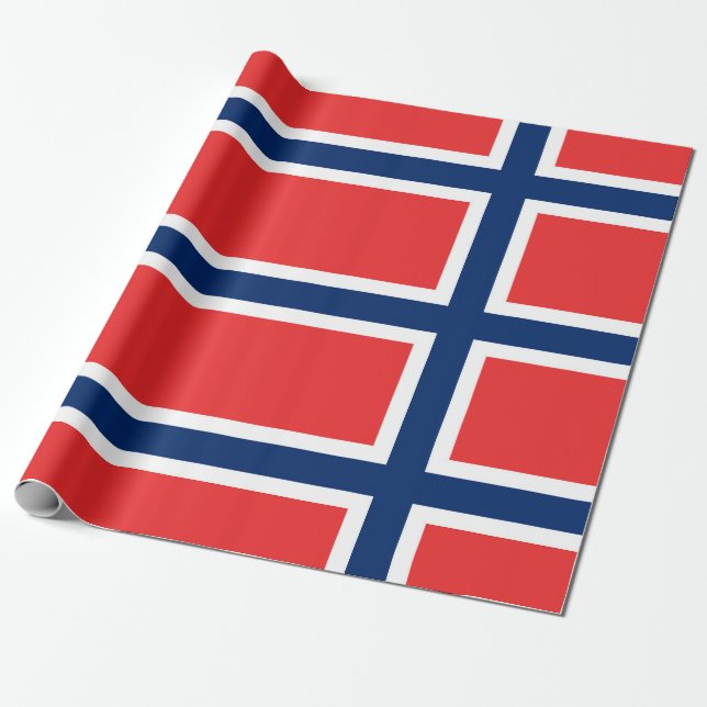 Flagga för norge presentpapper (Utrullad)