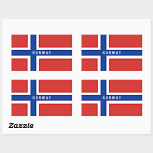 Flagga för norge rektangulärt klistermärke