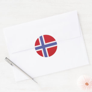flagga för norge runt klistermärke
