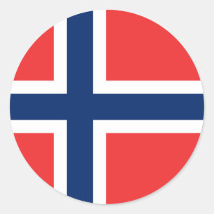 Flagga för norge runt klistermärke