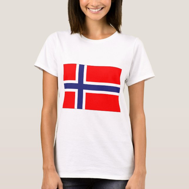 flagga för norge t-shirt (Framsida)