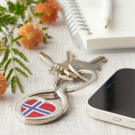 flagga för norge twisted heart silverfärgad nyckelring