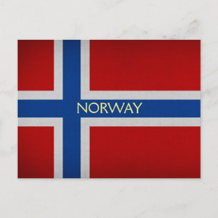 flagga för norge vykort